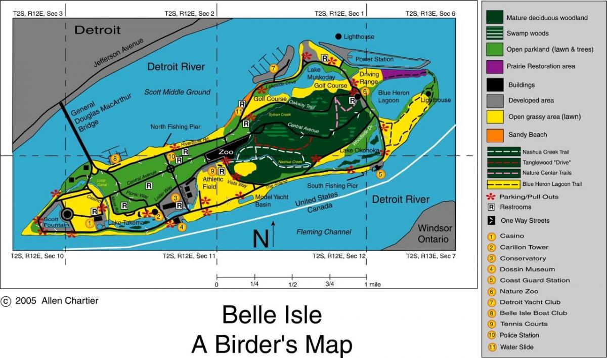 harta de Belle Isle Detroit