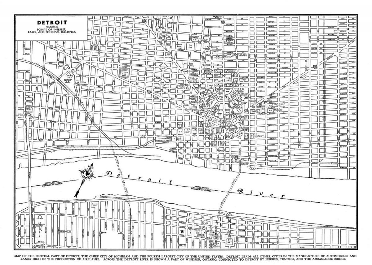 harta strada din Detroit