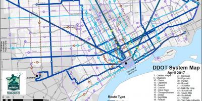Harta Detroit Autobuz
