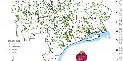 Harta Detroit grădină