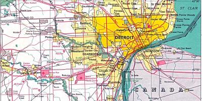 Harta suburbiile Detroit