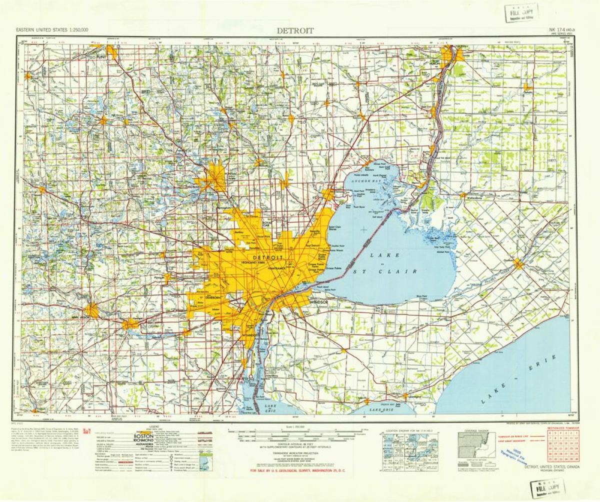 Detroit, statele UNITE ale americii hartă
