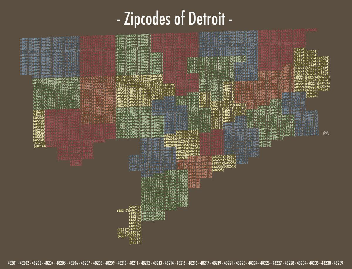 cod postal harta Detroit