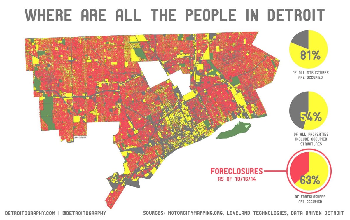 Detroit populației hartă