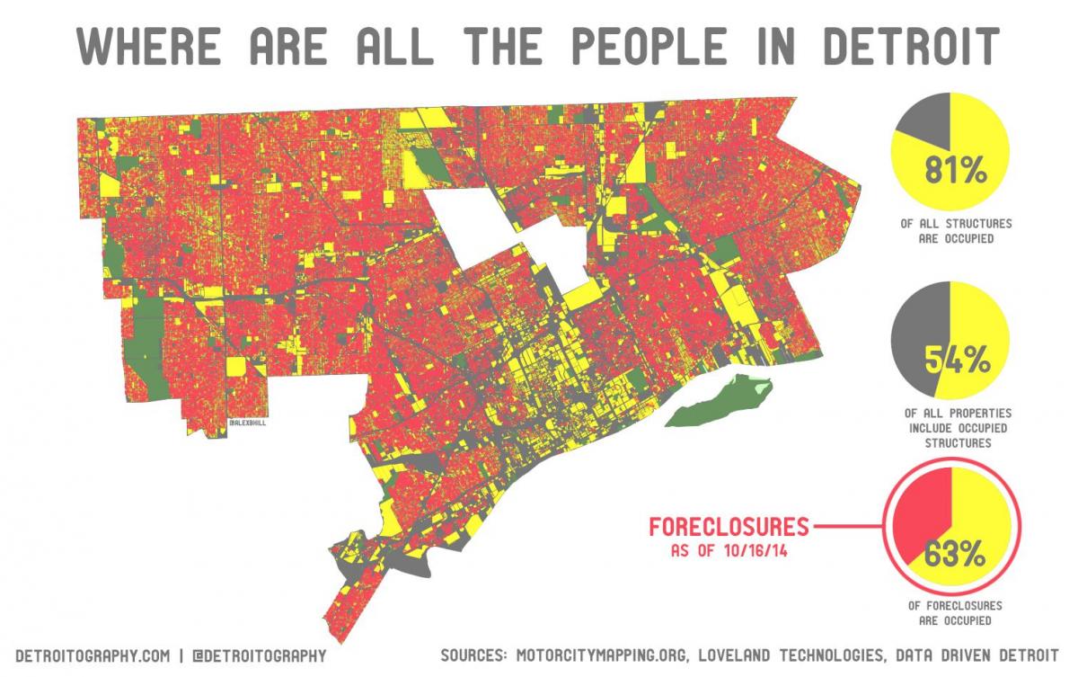 Detroit populației hartă