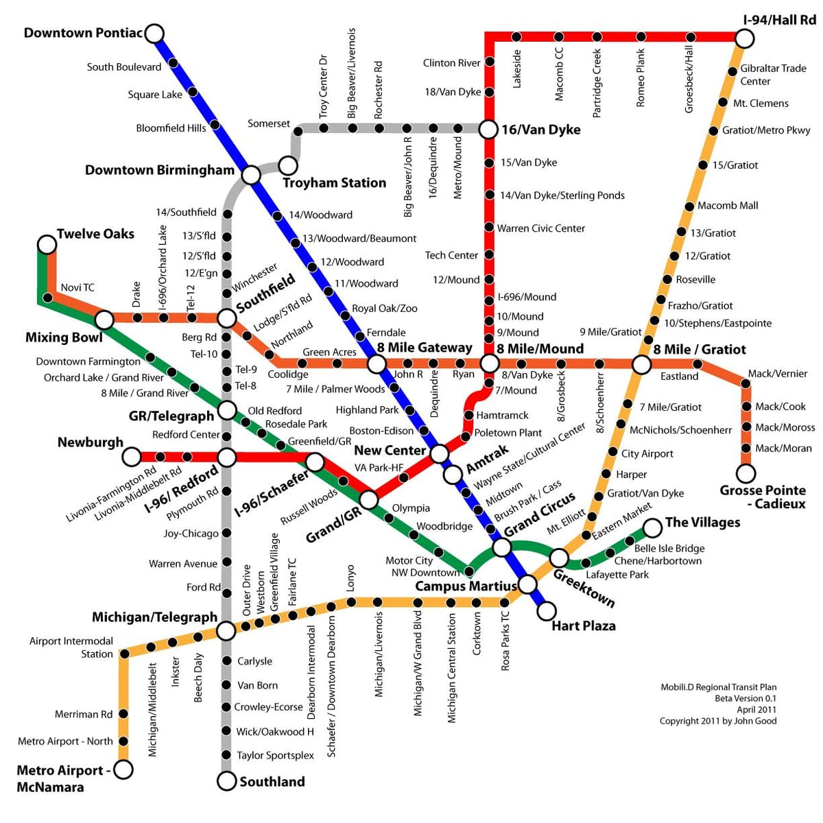 Detroit tranzit hartă