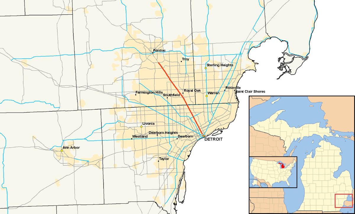 Detroit municipalități hartă