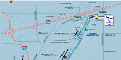 Harta Detroit Metro Airport
